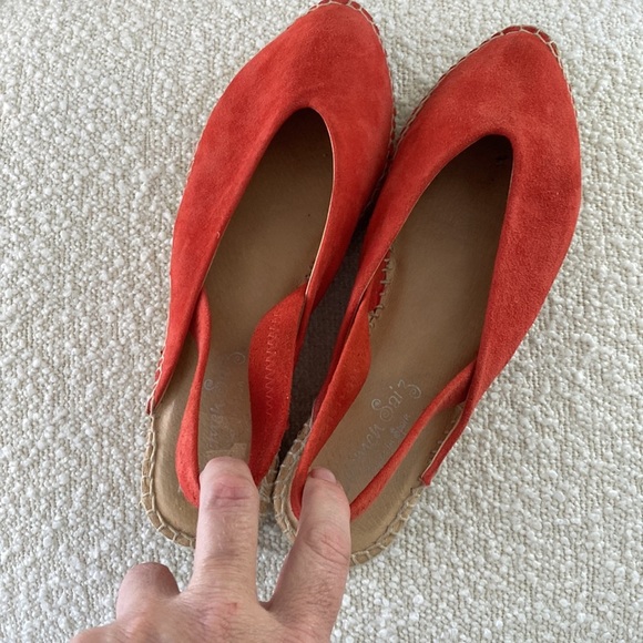 Carmen Saiz orange suede sling back espadrilles euro size 38 us 7.5 - Picture 7 of 11